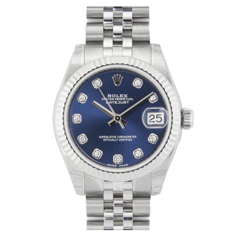 rolex ref 178274|ladies Rolex blue face diamonds.